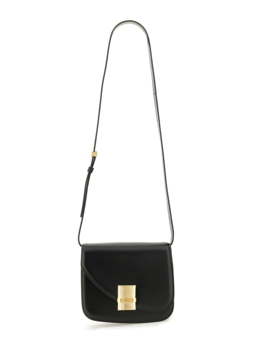Salvatore Ferragamo Gancini Flap Crossbody Bag Leather Black
